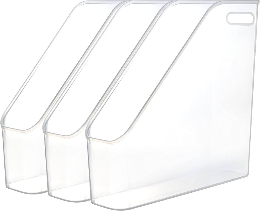 Youngever 3 Pack File Folder Bin Storage, Plastic File Folder Bin Organizer with Handle | Amazon (US)