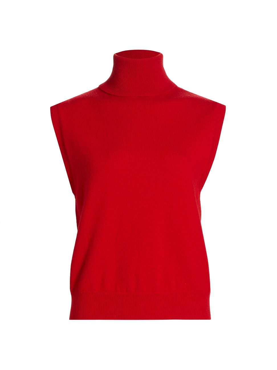 Women's Wool-Cashmere Sleeveless Turtleneck Top - Bright Red - Size 10 | Saks Fifth Avenue