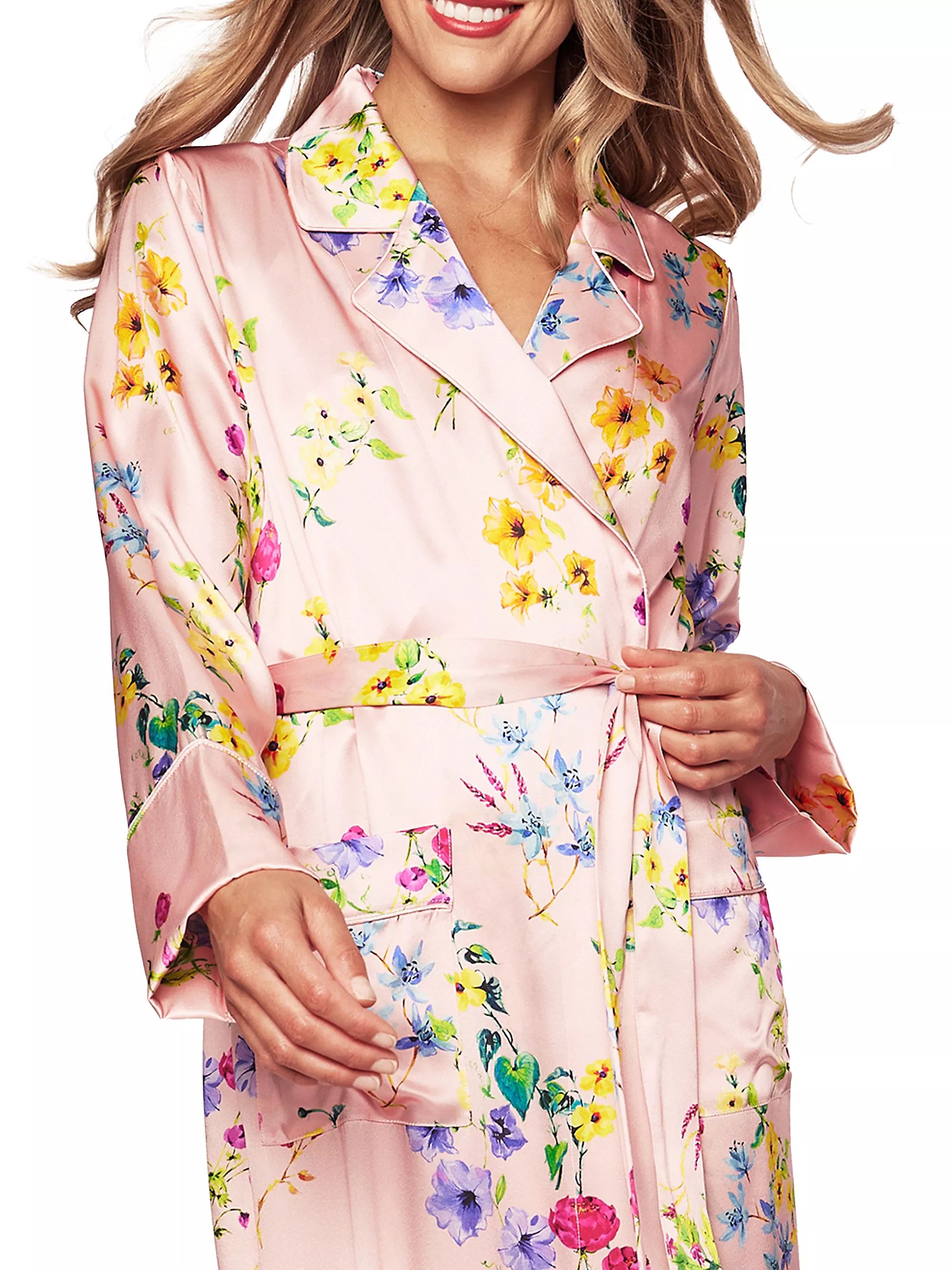Pajamas & RobesRobesPetite PlumeFloral Silk Tie-Waist Robe$268 | Saks Fifth Avenue