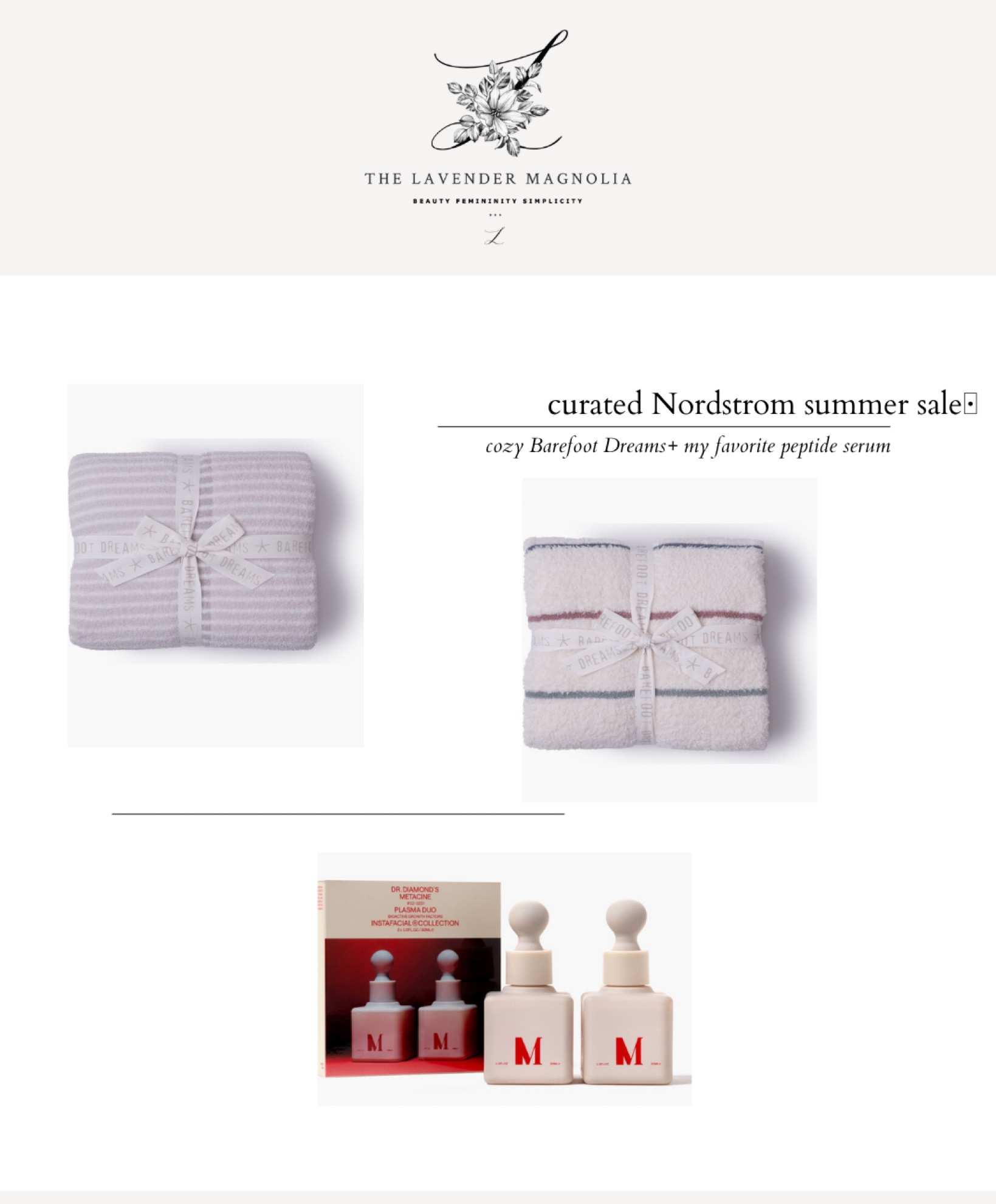 My (very) tightly curated Nordstrom sale picks🤍 luxury items that rarely go on sale and I use daily:) #nsale #metacine #peptideserum #blankies #barefootdreams 

#LTKBeauty #LTKSaleAlert #LTKHome