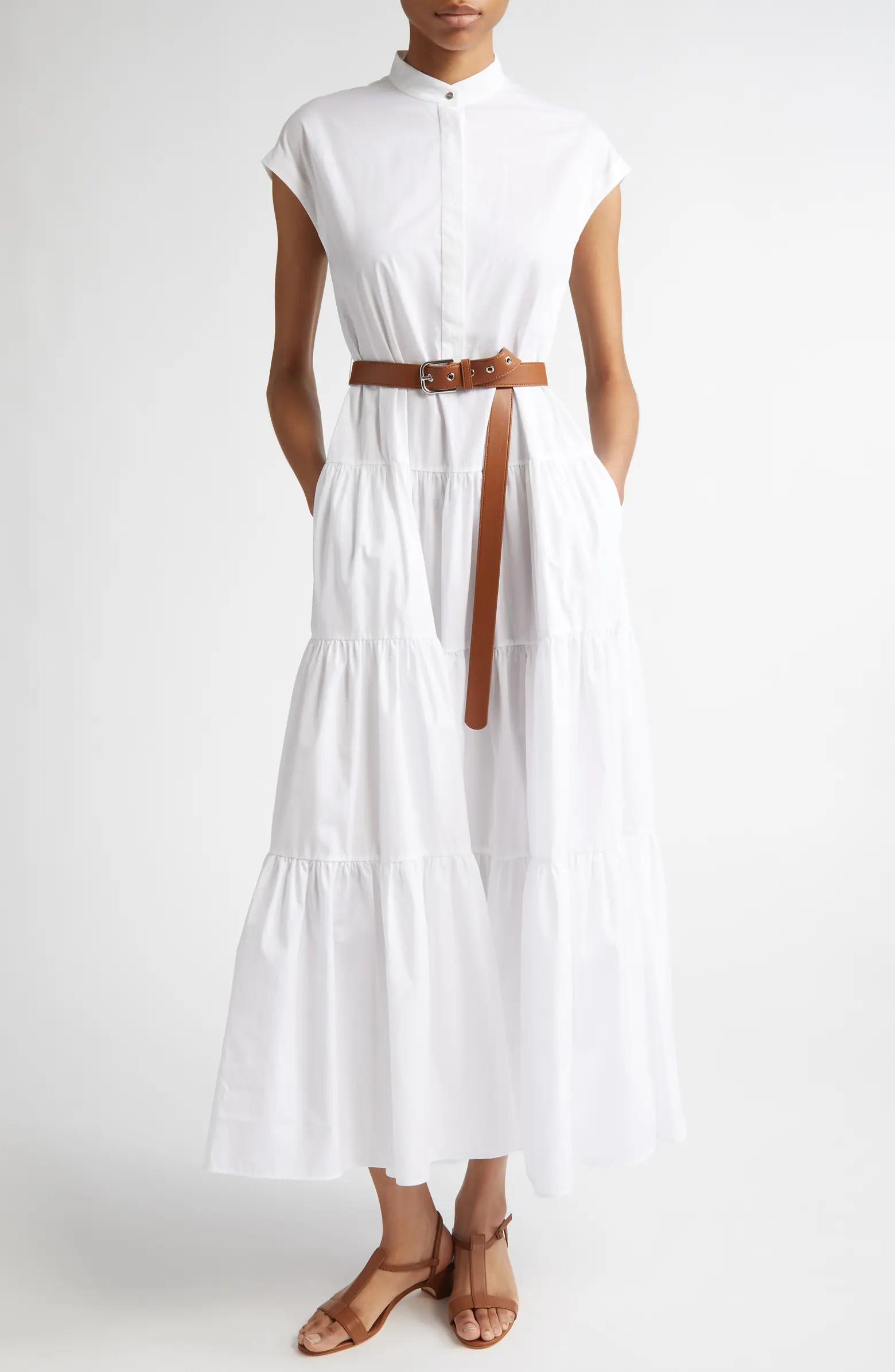 Max Mara Bairo Cotton Tiered Shirtdress | Nordstrom | Nordstrom