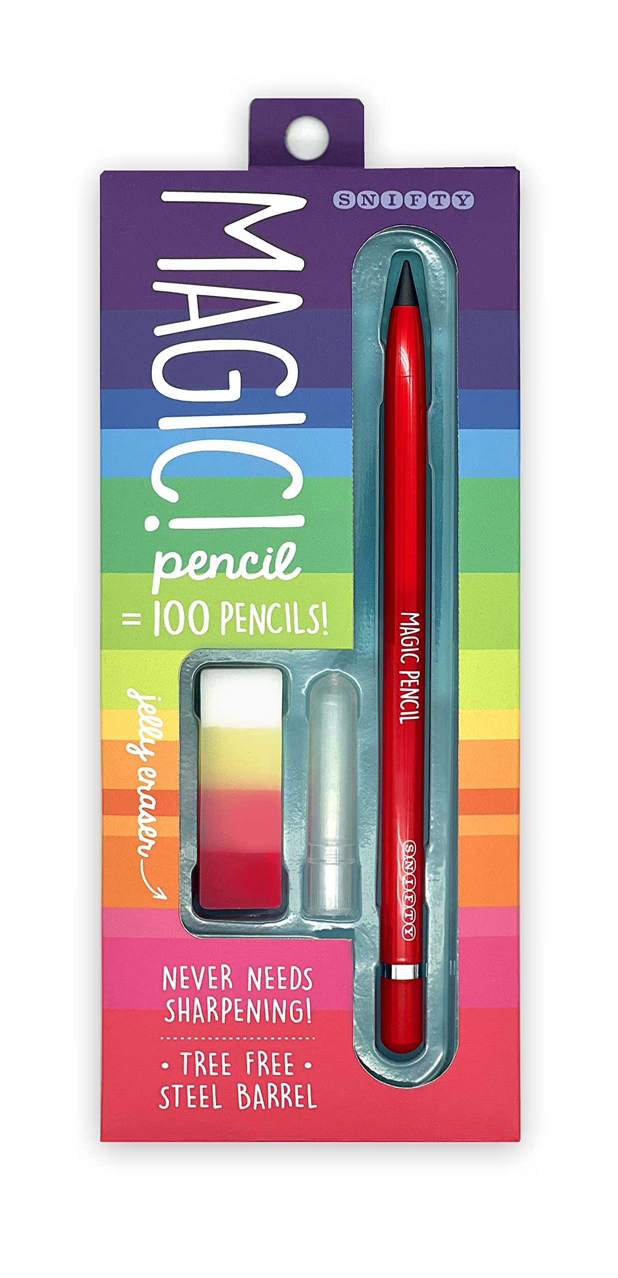 SNIFTY Magic Pencil - Compressed graphite tip equals 100 pencils - red barrel + matching chunky e... | Amazon (US)