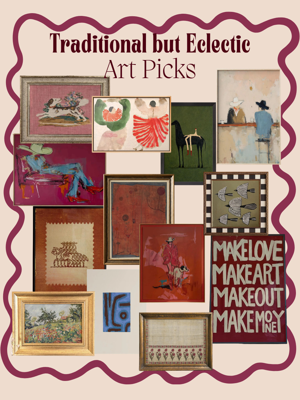 Traditional but Eclectic art picks! #LTKHome #LTKArt #AffordableArt  

 