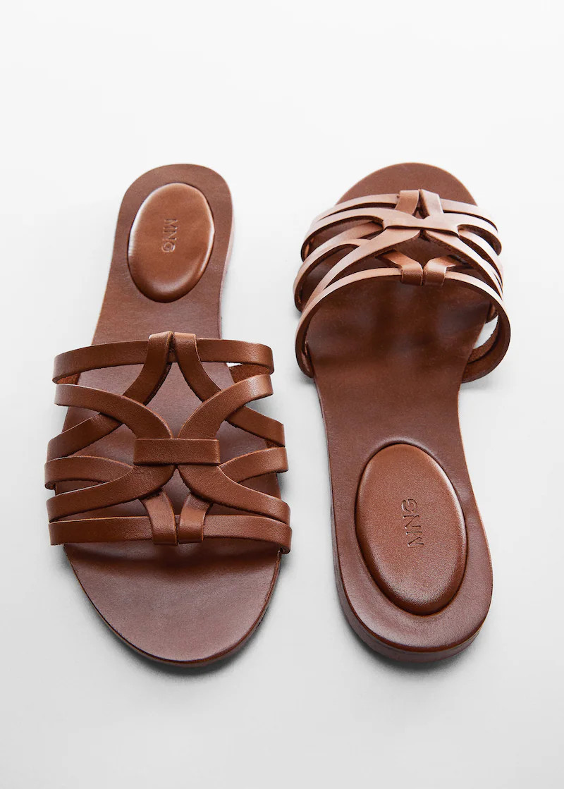 Leather straps sandals -  Women | Mango United Kingdom | MANGO (UK)