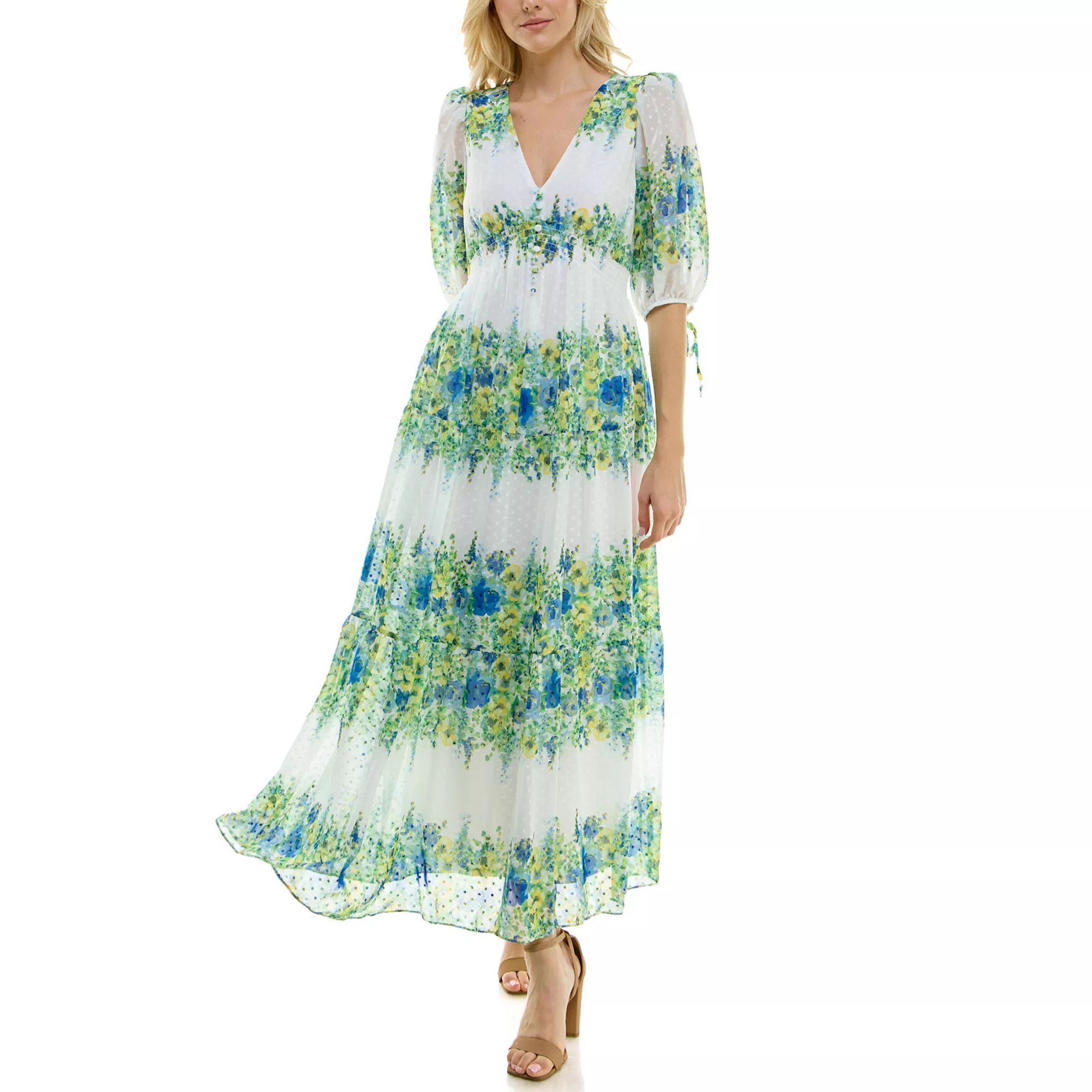 Women's Taylor Chiffon Tiered Maxi Dress | Kohl's
