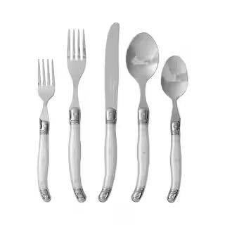 Laguiole 20-Piece Pearl White Stainless Steel Flatware Set (Service for 4) | The Home Depot