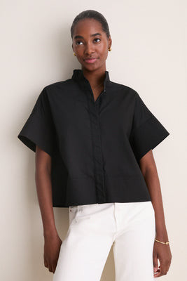 Black Trapunto Stitch Sofia Shirt | Tuckernuck (US)