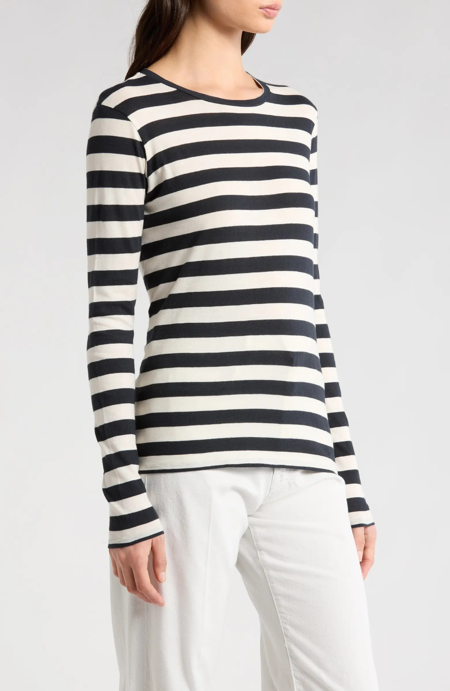 Stripe Long Sleeve Cotton T-Shirt | Nordstrom
