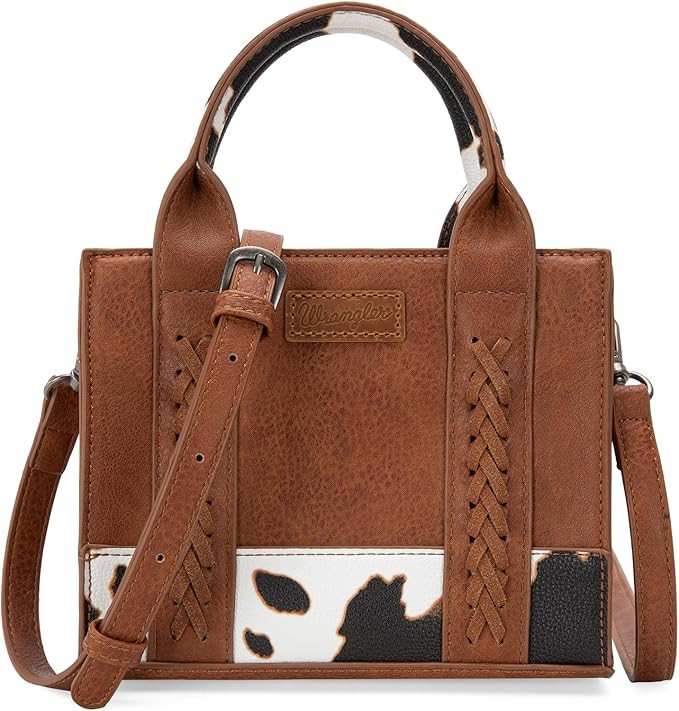 Wrangler Mini Tote Bag for Women Cow Print Western Crossbody Purse | Amazon (US)