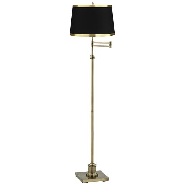 360 Lighting Westbury Black and Gold Shade Brass Swing Arm Floor Lamp - Walmart.com | Walmart (US)