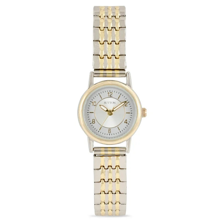 Time & Tru Ladies' Two-Tone Stainless Steel Expansion Band Bracelet, 24MM | Walmart (US)