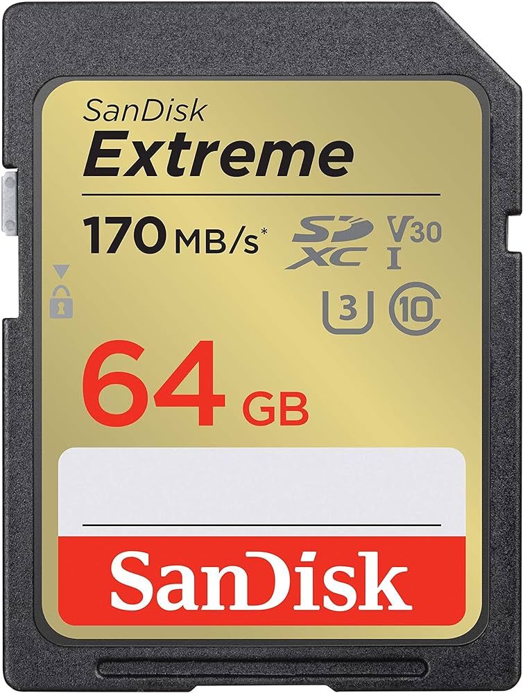 SanDisk 64GB Extreme SDXC UHS-I Memory Card - C10, U3, V30, 4K, UHD, SD Card - SDSDXV2-064G-GNCIN | Amazon (US)