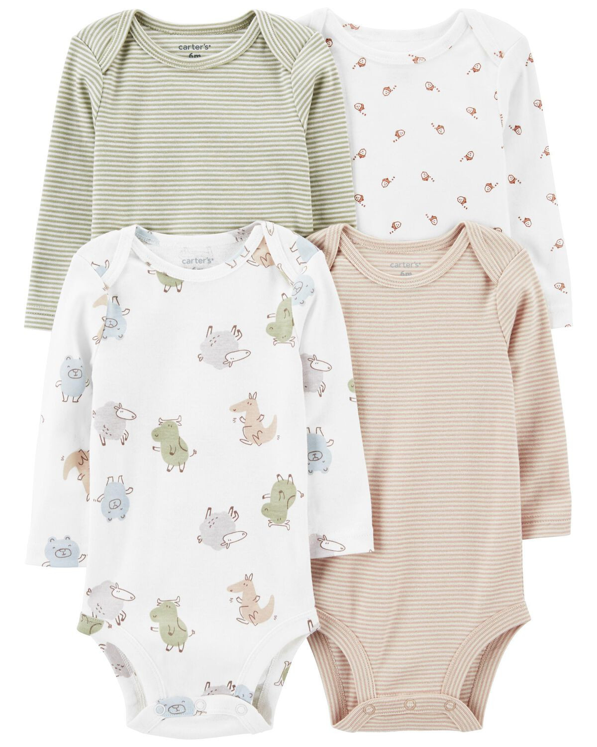 Baby 4-Piece Long-Sleeve Bodysuits | Carter's