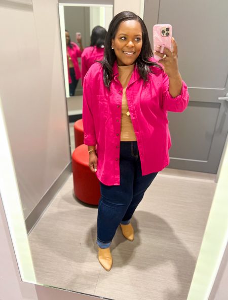 Love this hot pink flannel! Wearing the XL.

#LTKfindsunder50 #LTKmidsize #LTKsalealert