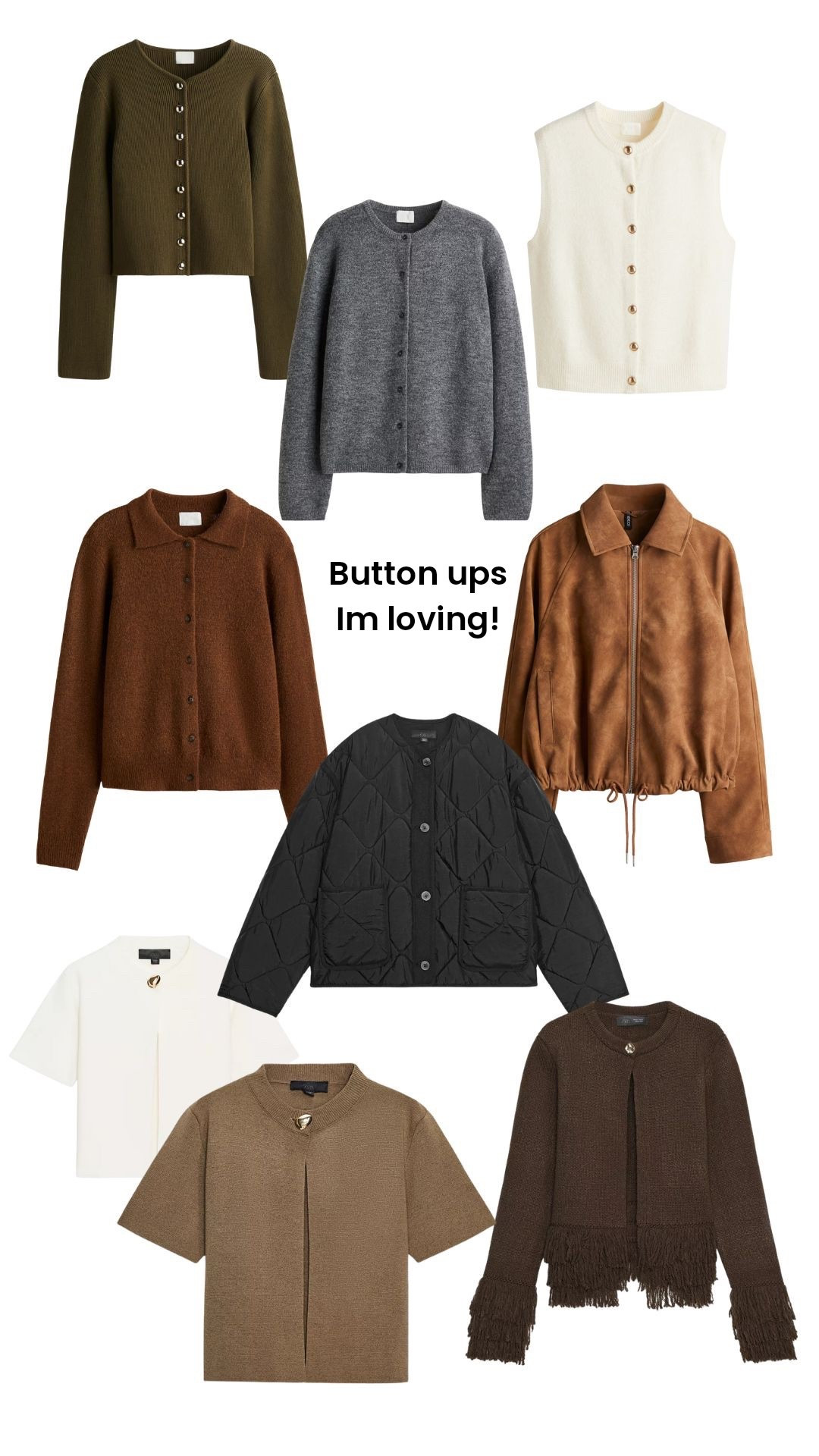 Water Repellent Padded Jacket, Fringed Knit Cardigan, Collared Cardigan, Loose-Fit Cardigan, Fine-Knit Waistcoat, Napped Jacket, Rib-Knit Cardigan, Short Sleeve Cardigan, Zara, H&M

#LTKstyletip #LTKautumn #LTKuk