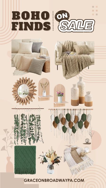 Behind Home Design Finds On Amazon On Sale!!  Pillows, blankets, mirrors, vases, wall hangings, macrame... all of it gorgeous and on sale!! Did I tell you they were on sale yet, lol #homedecor #boho #sale 

#LTKU #LTKhome #LTKfindsunder100