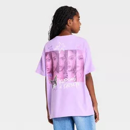 Girls' Katseye x Kuromi Short Sleeve Front and Back Graphic T-Shirt - Purple L | Target
