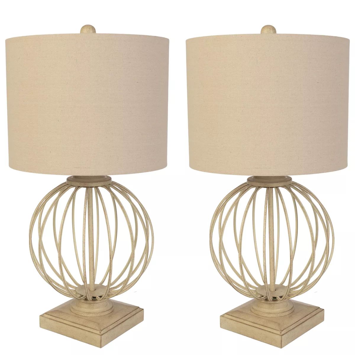 Lavish Home Set of 2 Modern Table Lamps, Sand | Target
