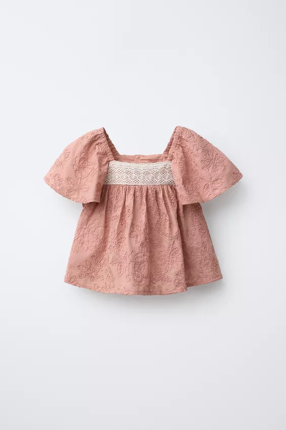 EMBROIDERED LACE FLORAL BLOUSE | Zara UK