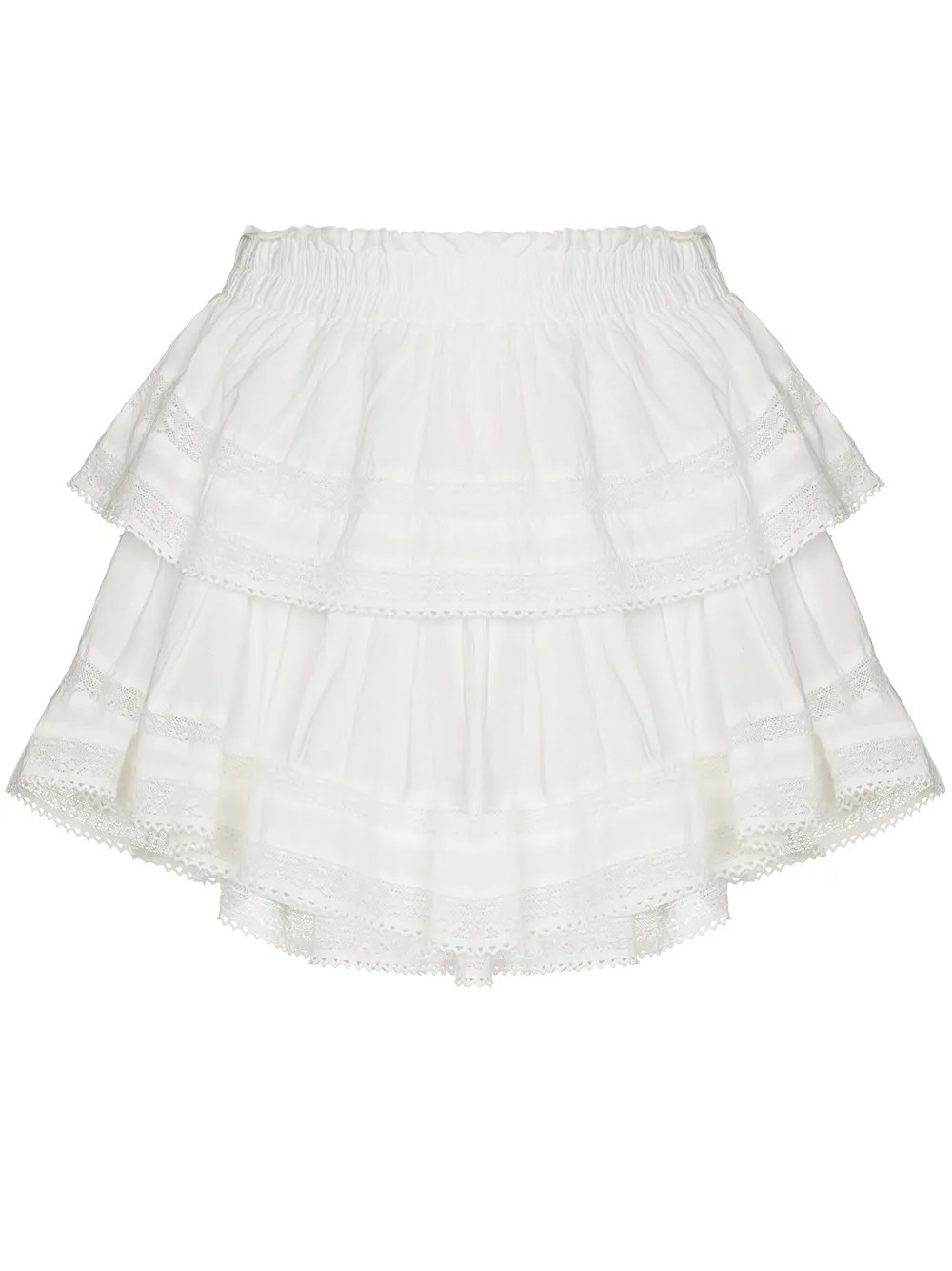 LoveShackFancy lace-trim cotton miniskirt - White | Farfetch Global