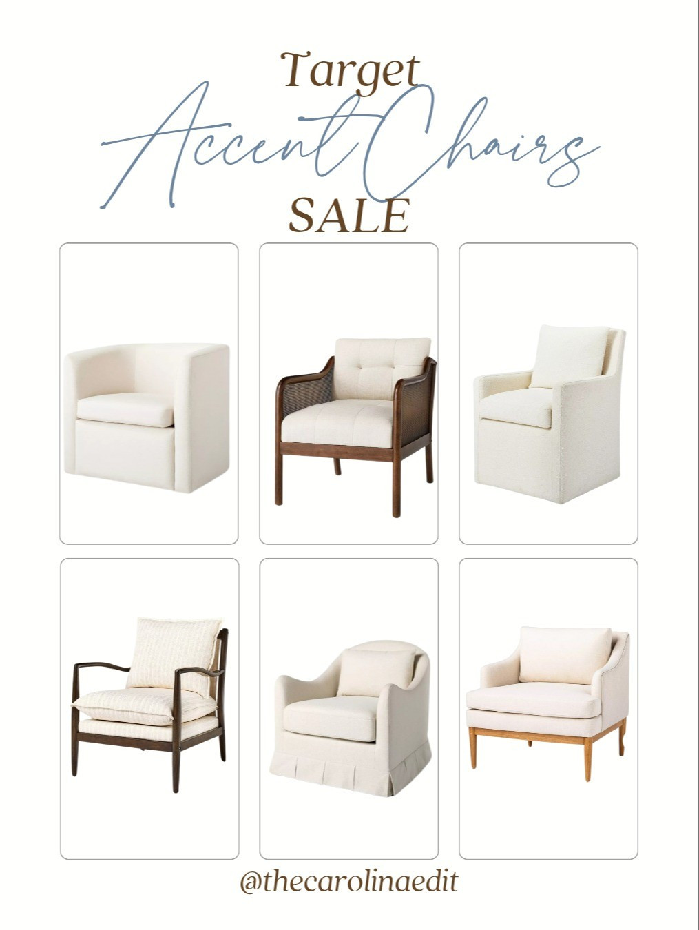 Target Accent Chairs on Sale right now!!! I love all these finds. The bottom right chair is even in my bedroom from a few years ago and it is so nice and large in person. Highly recommend that one in particular. #accentchair #livingroomfurniture #furniture #livingroomchair #bedroomchairs #readingchairs #sale #target #modernfarmhouse #cottage #coastalhome #homedecor 

#LTKHome #LTKSaleAlert #LTKWatchNow
