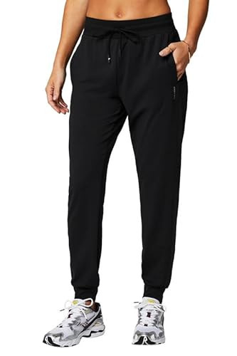 Fabletics Women's Cloud Jersey Jogger, Buttery Soft, Recycled Fabric, Hidden Pockets, Breathable, Moisture-Wicking, S, Regular, Black | Amazon (US)