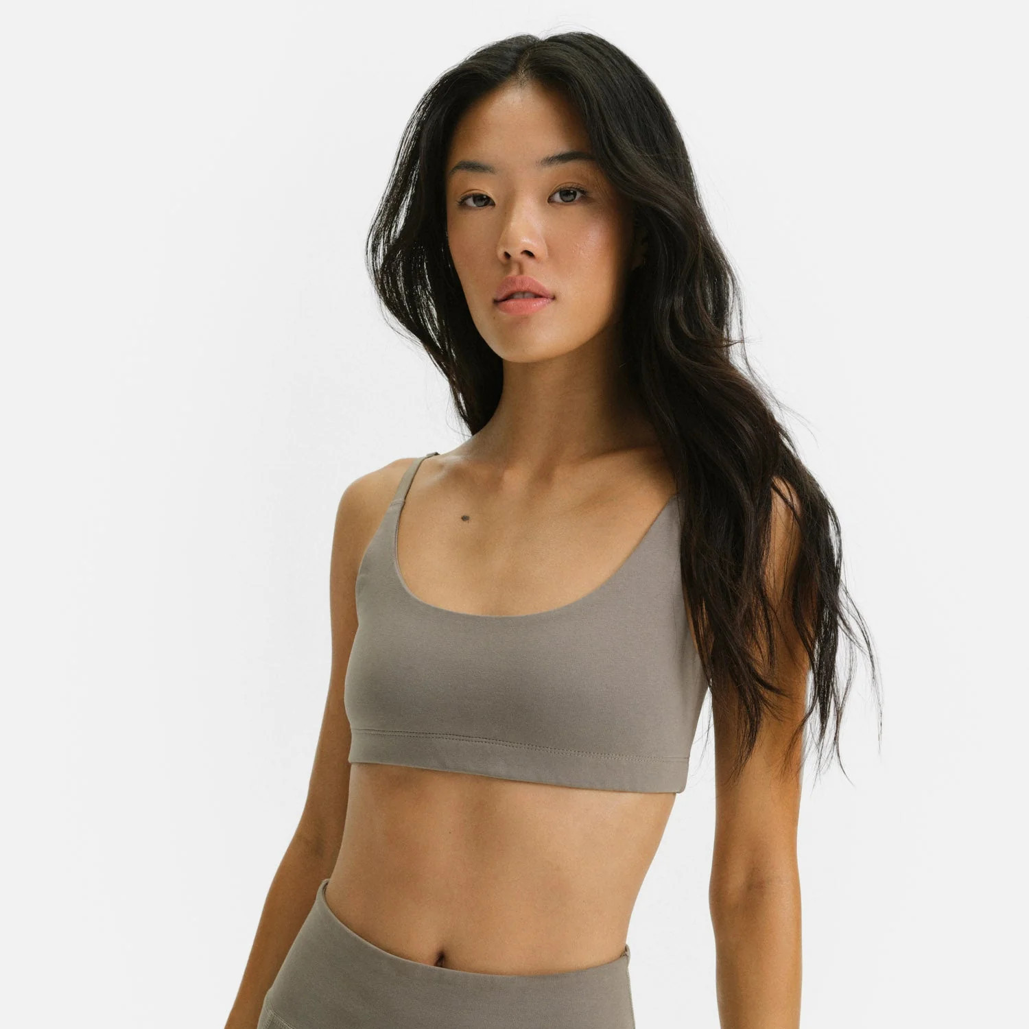 Organic Stretch Scoop Bra - PEBBLE / M | MATE The Label