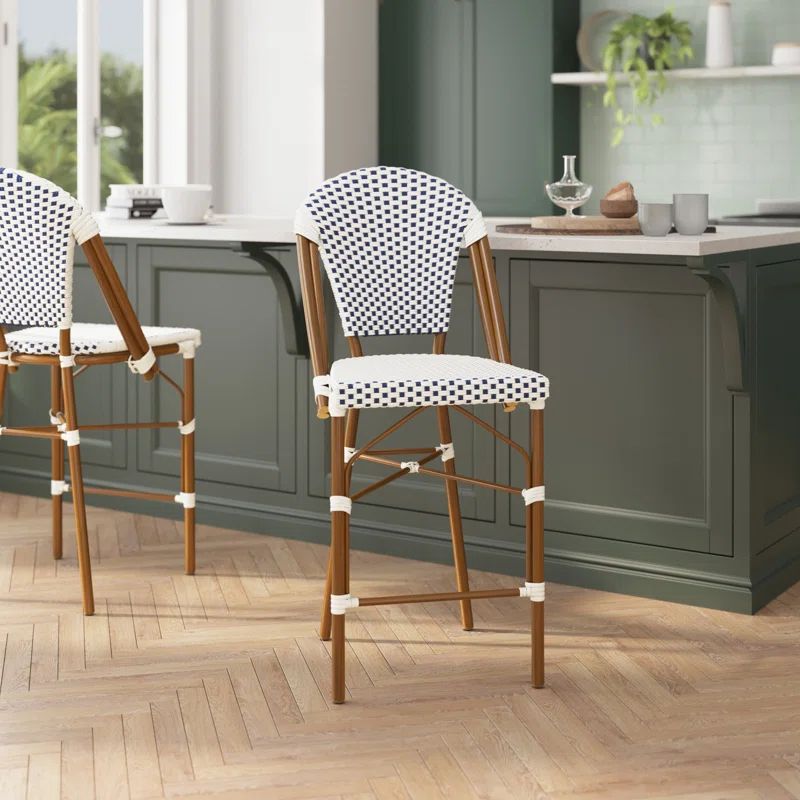 Indoor/Outdoor All-Weather Commercial Paris Chairs with Bamboo Print Frame (Set of 2) | Wayfair North America