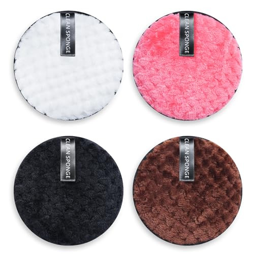 4pcs Makeup Remover, Reusable Super Soft Cotton Pineapple Lattice Round Water Cleanser | Amazon (US)