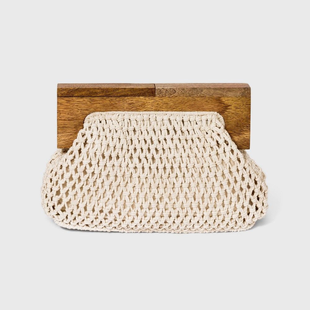 Women's Snap Closure Crochet Coin Purse - A New Day Natural | Target