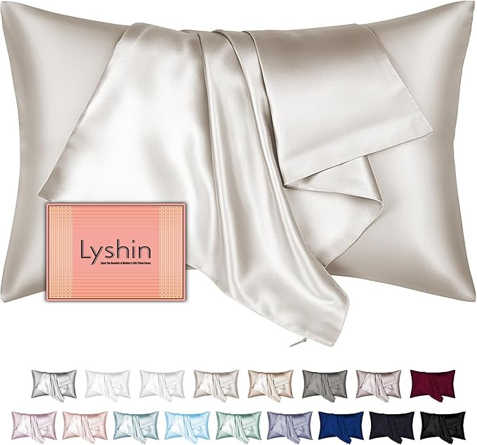 Mulberry Silk Pillow Cases Standard Size with Hidden Zipper, Ultra Smooth and Soft Breathable Coo... | Amazon (US)