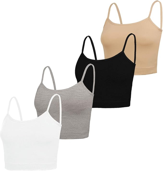 NEWITIN 4 Pack Spaghetti Strap Camisole Top Adjustable Strap Tank Top for Women Girls | Amazon (US)