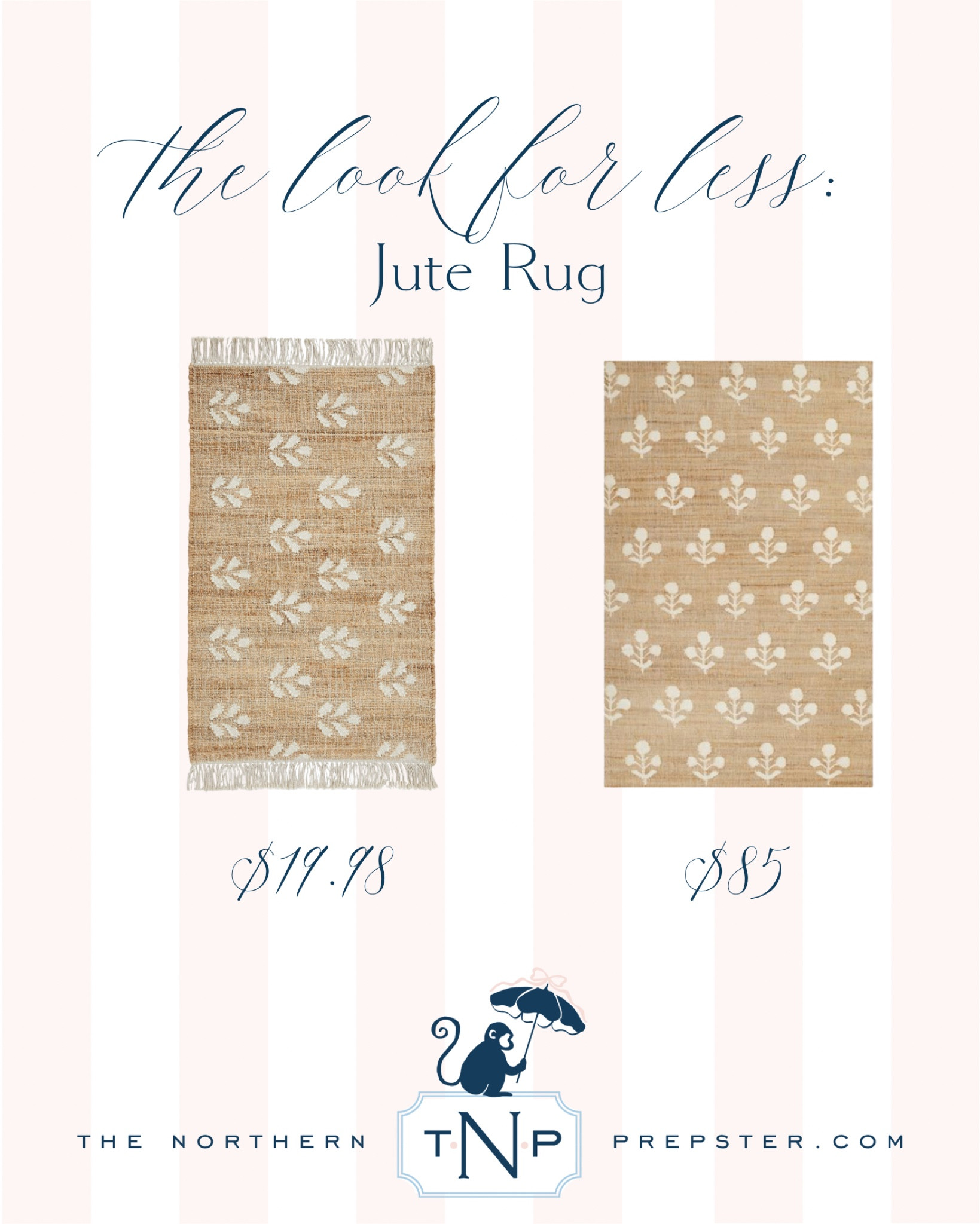 Look for Less: Jute Rug 

#LTKFamily #LTKFindsUnder50 #LTKHome