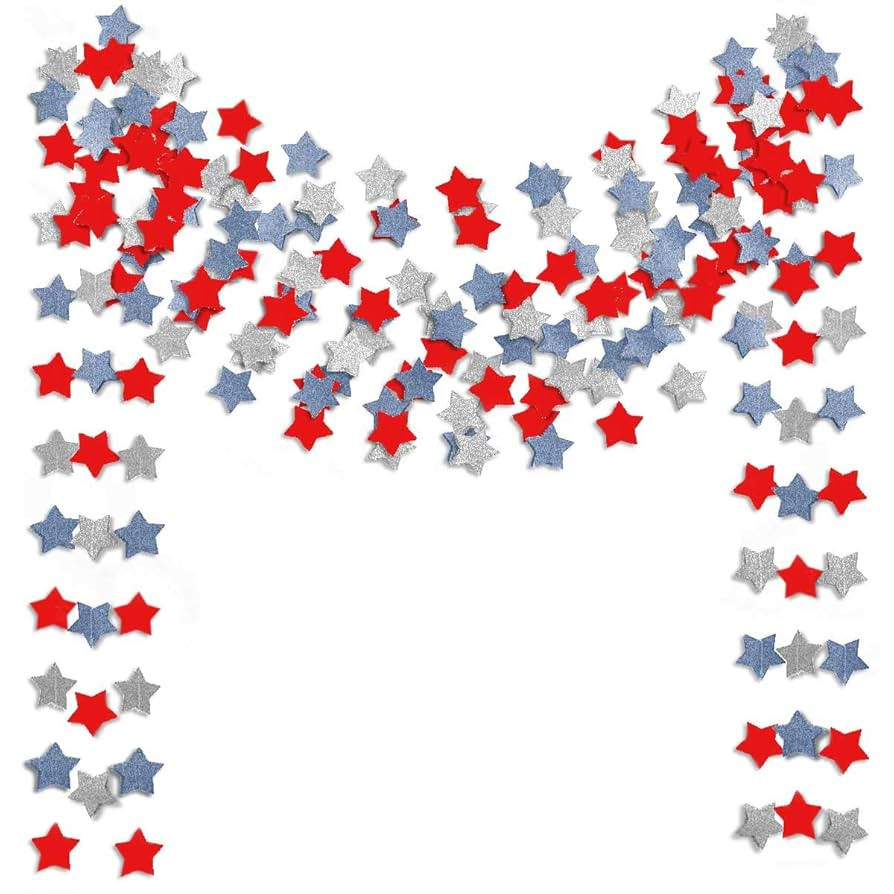 6 Pack Patriotic Star Streamers Garland Red White Blue Bunting Banner Paper Hanging Decorations f... | Amazon (US)