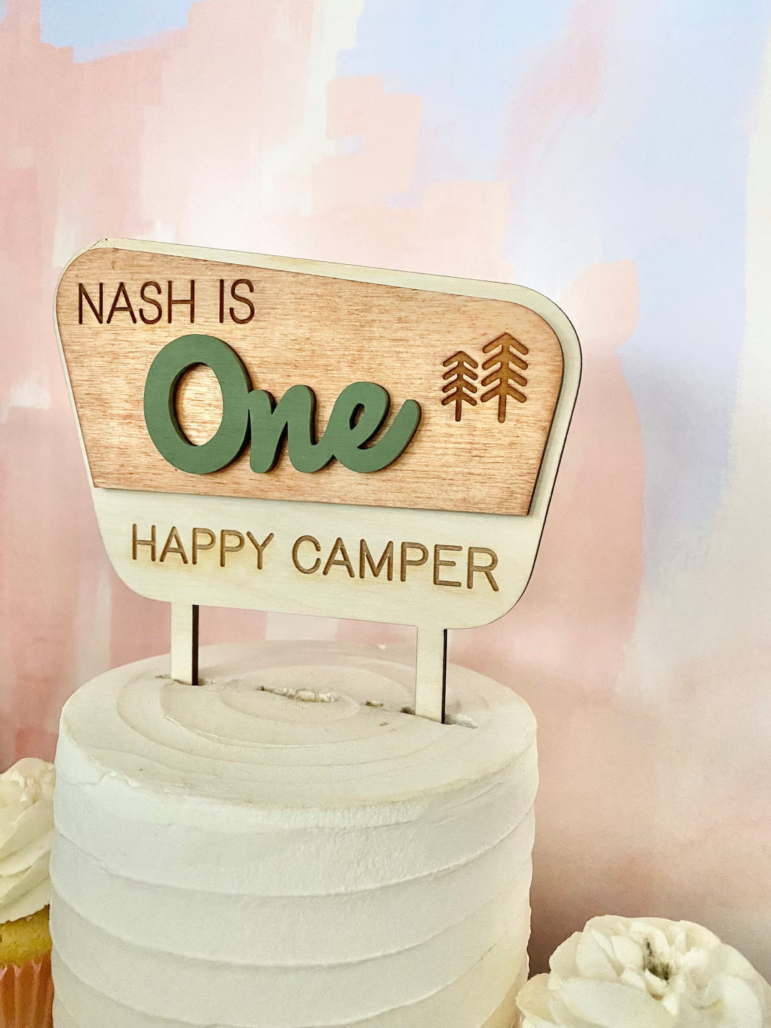National Park Sign Cake Topper, One Happy Camper, Camping 1st Birthday Party, First Birthday Deco... | Etsy (US)