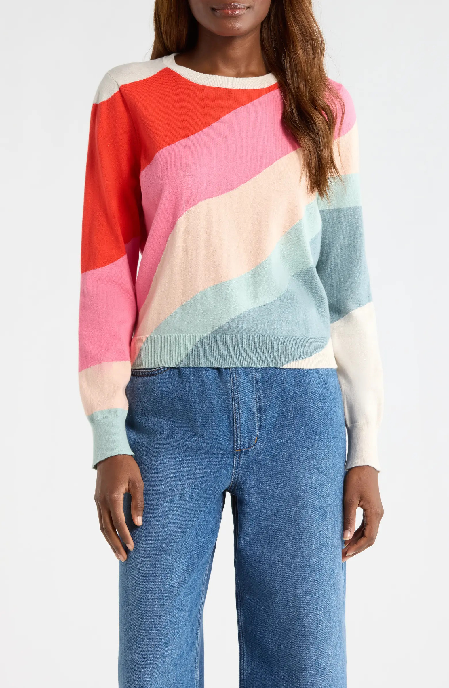 Wave Block Icon Cotton Sweater | Nordstrom