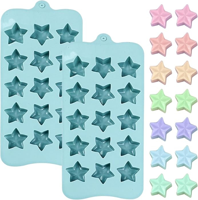 Star-Shaped Silicone Molds, 2-Pack, 15 Cavities Each, Blue | Amazon (US)