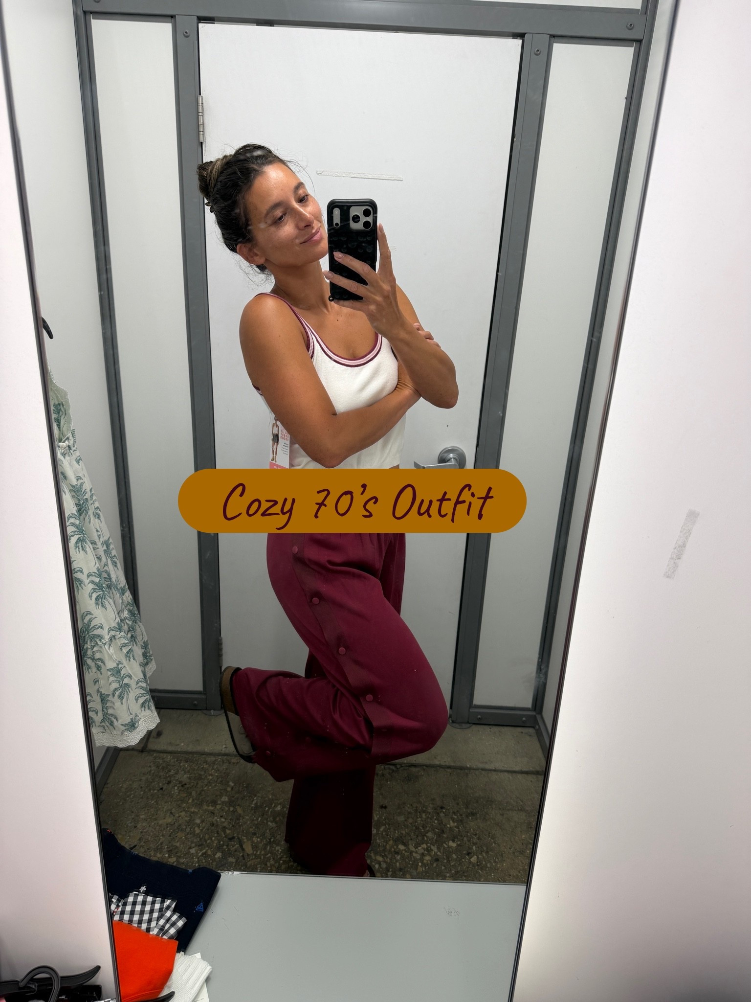 Cozy 70’s inspired outfit with different tops!