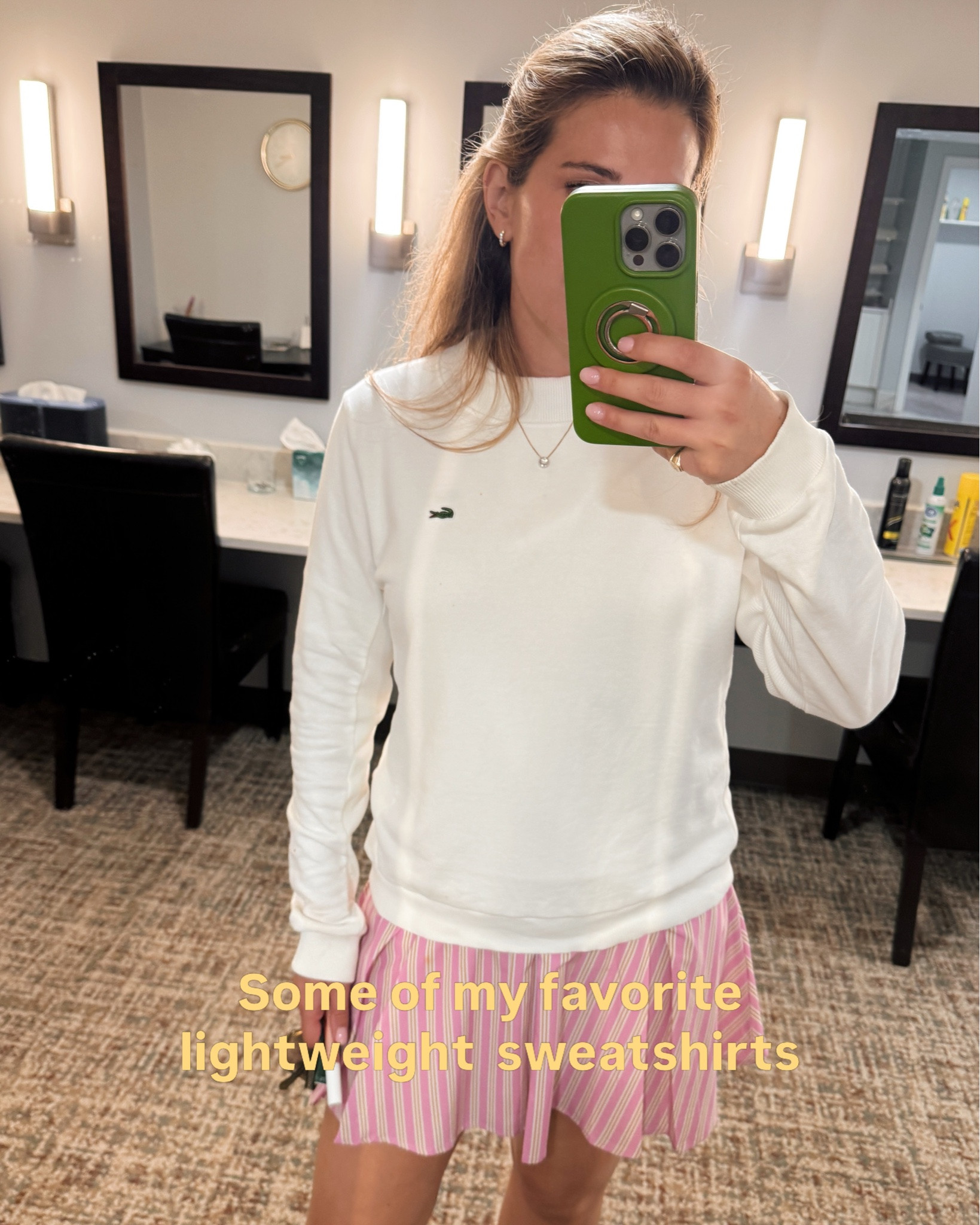 We’ve had a few cooler mornings and evenings lately and I have been LOVING being able to throw on a sweatshirt or light layer again. Comment SWEATSHIRT for details, but everything is also on ShopMy & LTK! My fave kind of weather!! Still warm enough for shorts, skirts and dresses, but cool enough that you want something over top.  Here are a few classic sweatshirts and lightweight layers I’ve been reaching for lately that are perfect now and will be so good heading into fall! #classicstyle #grandmillenial #pittsburghinfluencer
