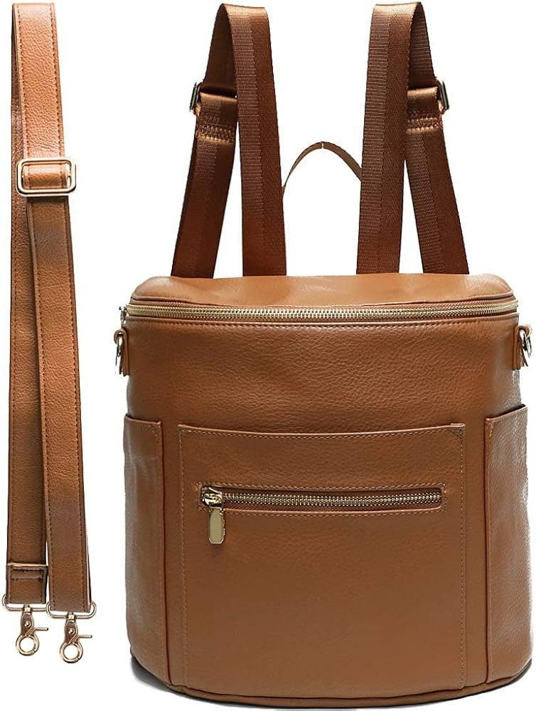 Small Diaper Bag Mini Diaper Bag by miss fong, Leather Diaper Bag Backpack with 13 Diaper Bag Org... | Amazon (US)