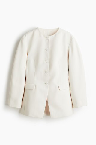 H & M - Collarless blazer - Beige - Damen | H&M (DE, AT, CH, NL, FI)