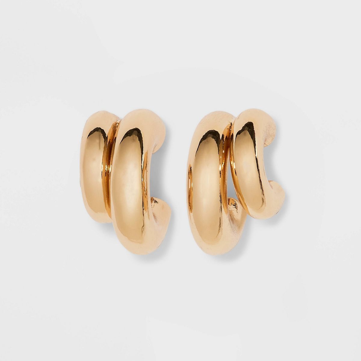Double Hollow Tube Hoop Earrings - A New Day™ Gold | Target