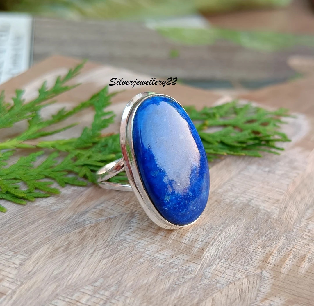 Lapis Lazuli Ring 925 Sterling Silver Ring Band Ring - Etsy | Etsy (US)