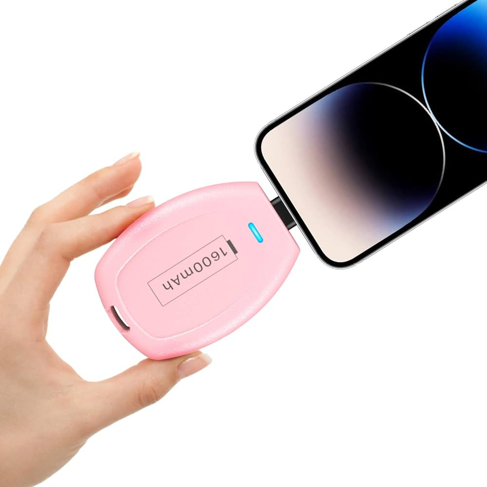 Keychain Portable Charger for iPhone, Emergency 1600mAh Power Pod Compatible with iPhone 14/14 Pl... | Amazon (US)