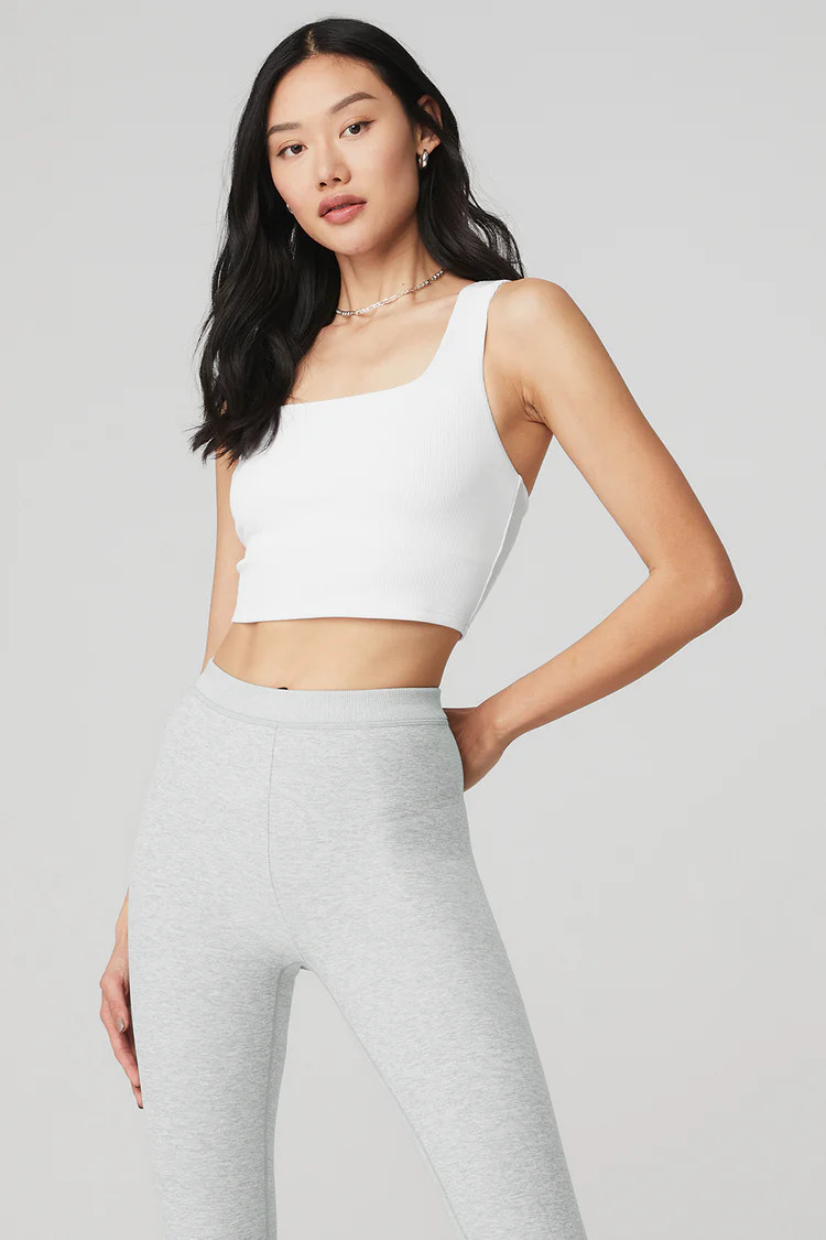 Alosoft Ribbed Chic Bra Tank | Alo Yoga (US)