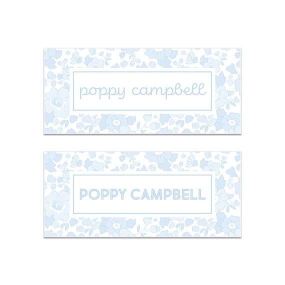 Set of 60 Girls Light Blue Liberty Floral Sticker Labels  - Etsy | Etsy (US)