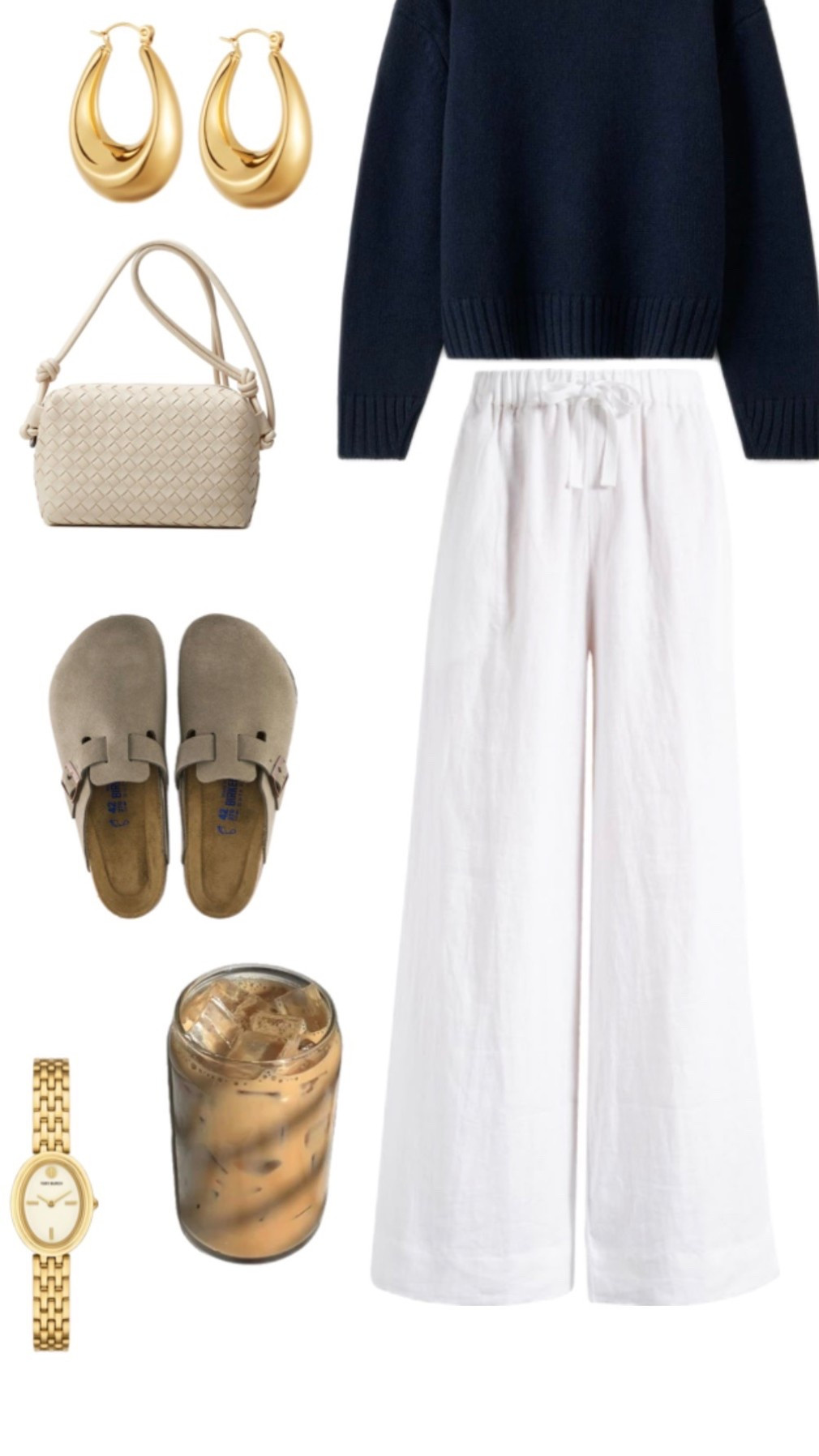 Cozy and casual white blue pants and navy sweater💙💙 This outfit is perfect if your looking for a simple and clean look ! 

#LTKSpringSale #LTKSaleAlert #LTKootd
