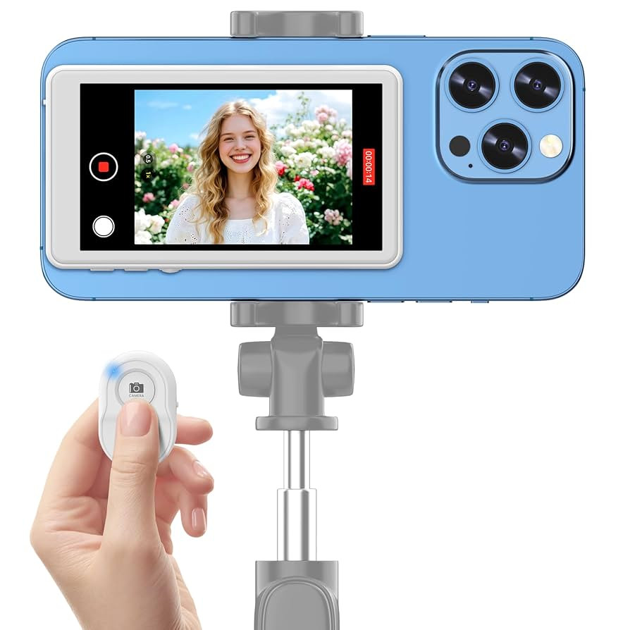 Selfie Monitor Screen iPhone, Vlog Magnetic 4K 30fps Video Recording for iPhone & Android, Wirele... | Amazon (US)