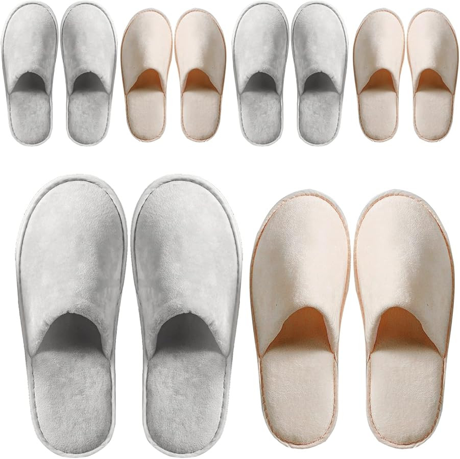 6-9 Pairs Spa Slippers, Non Slip Disposable Slippers For Guest, Washable Reusable, Which Can Be U... | Amazon (US)
