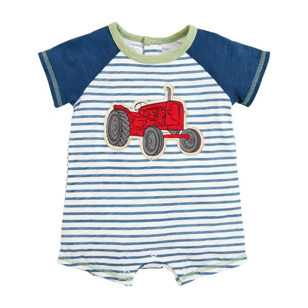 Printed Tractor Baby Shortall | Mud Pie